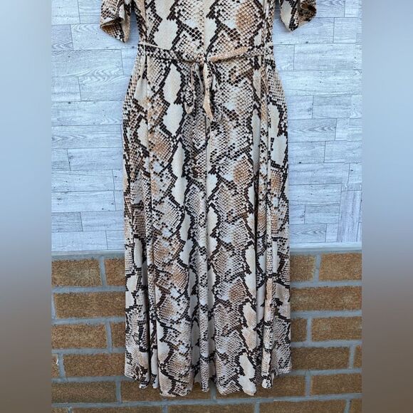 Preston & York
Sydney Antelope Print Knit V-Neck Short Sleeve Tie Waist Midi L - Picture 5 of 14